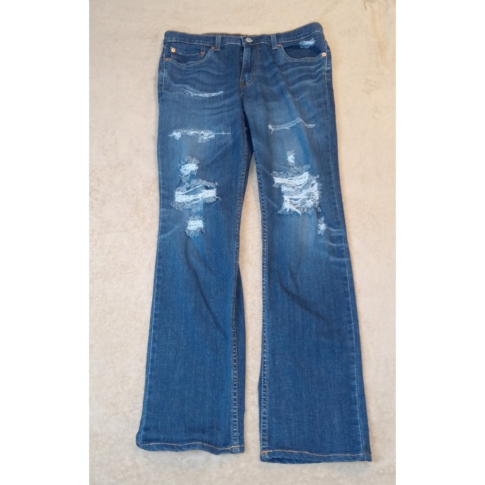 Levis 511 Men's Straight Distressed Denim Stretch Jeans 33x32 Blue